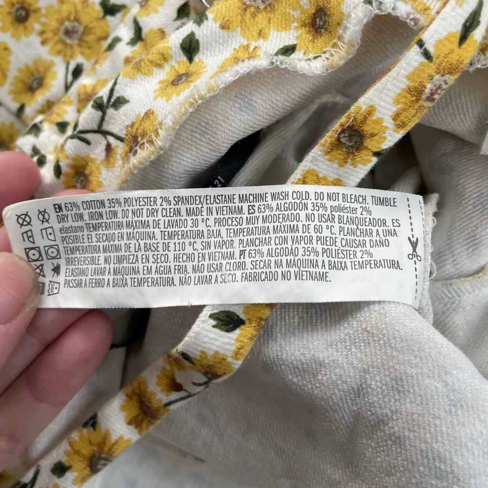 Forever 21 Sunflower Floral Mini Dress w/ Belt Yellow 90s Cottagecore Small - Picture 13 of 13